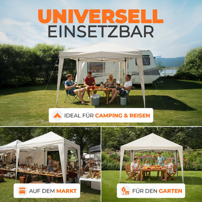 Kronenburg Faltpavillon 3 x 3 m wasserdicht UV 50+ Champagner