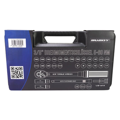 HASKYY Drehmomentschlüssel Set 3/8" 5-60Nm Motorrad - Black Series