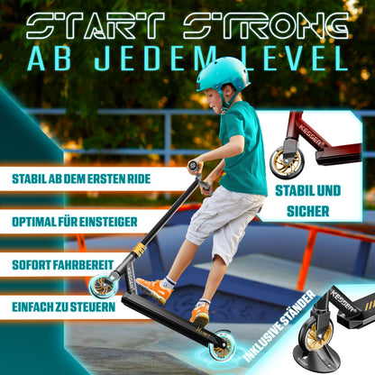 KESSER® Stunt Scooter X-Limit-Pro – Stuntscooter 360° Lenkung