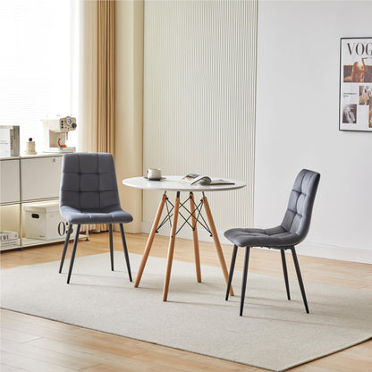 Deuline Milano Esszimmerstühle Samtbezug Grau 2er-Set