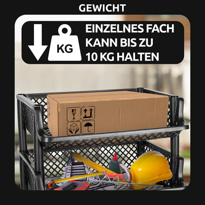 ARTECSIS Korbregal Stecksystem – 2er Set Schwarz Kunststoff