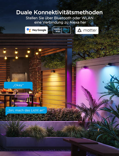 Govee Outdoor Zaunleuchte RGBWIC IP65 Matter - 6er Set