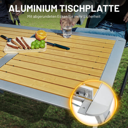 TIMBER RIDGE Campingtisch Faltbar 110x70cm – Holzoptik