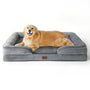 BEDSURE orthopädisches Hundebett Hundesofa 122x89 cm, grau, Flanell mit hohem Rand