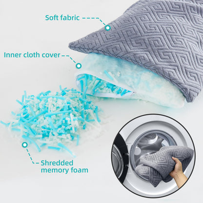 NOFFA Seitenschläferkissen – Visco Memory Foam 39x137 cm, verstellbar