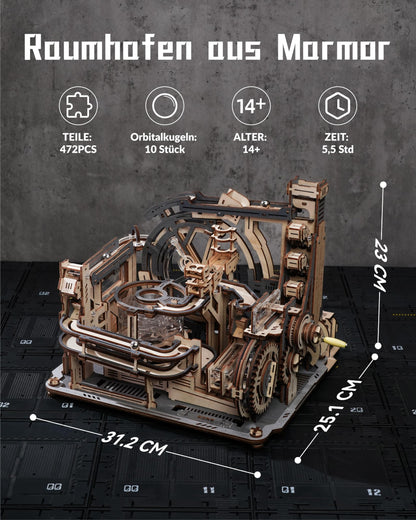 ROKR Marble Spaceport 3D Holzpuzzle Kugelbahn - LGC01 Motorbetrieben
