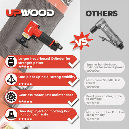 UPWOOD Mini Druckluft Rotationsschleifer Set 50mm - Rechtwinklig