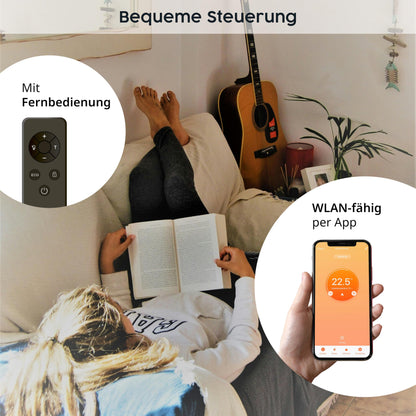 Könighaus 450W Smart Dual-Infrarotheizung V2 – Schwarz