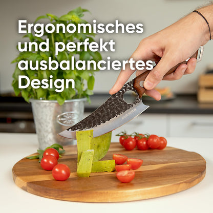 Matsato Küchenmesser Profi 15 cm, japanischer Stahl, Eichenholzgriff