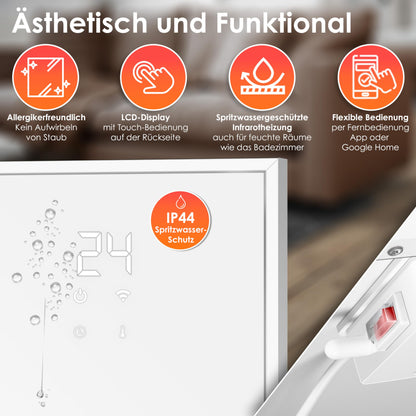 KESSER Infrarotheizung 540W Heizpaneel – Stand-/Wandmontage