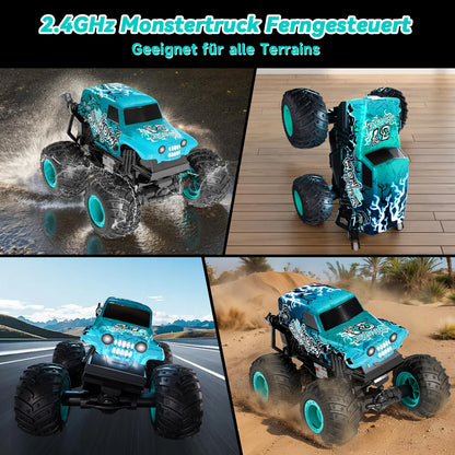 PENGBU RC Monstertruck ferngesteuert 1:20, 2,4 GHz, LED, blau