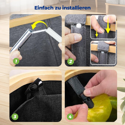 MidingChai Gelber Sack & Pfandflaschen Müllsystem 2-in-1, Schwarz