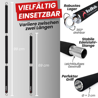 RED RAB Smart Workout Bar Fitness Stange Set – 5 Widerstandsbänder