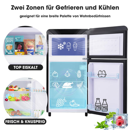 Merax Retro Kühl-Gefrierkombination 72L - Schwarz