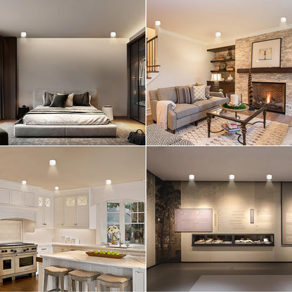 GeyouLux LED Aufbauspot Dimmbar Rund Weiss - Extra Flach