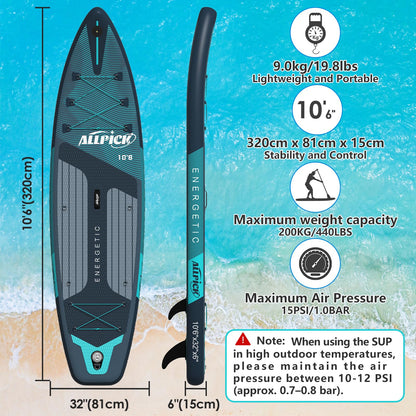 ALLPICK Premium SUP Board Aufblasbar Set - Premium-Grün