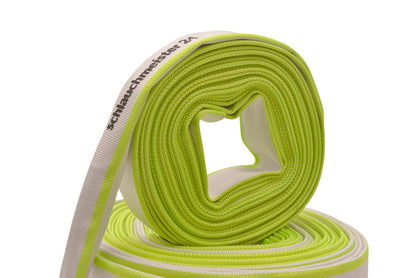 Ø 1 Zoll - 25 mm, 30 m Flachschlauch | Bauschlauch | Industrieschlauch | Synthetischer Gummi, Weiß mit Grün, 10 Bar, -20°C bis +60°