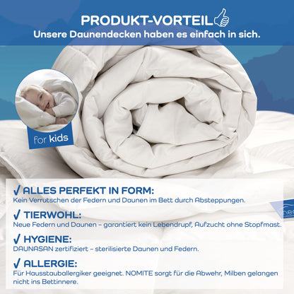 böhmerwald LINEA Kids Kleinkind Daunebett – 100x135 cm Weiss