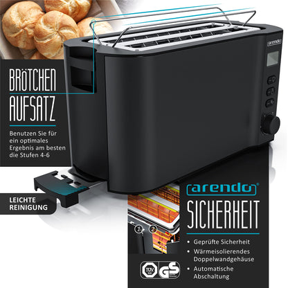 Arendo Wasserkocher Toaster Eierkocher Set – Schwarz Edelstahl