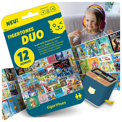 tigermedia tigertones Duo Prepaid-Zugang 12 Monate Audio-Streaming für Kinder