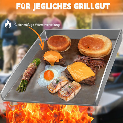 Camxon Universelle Edelstahl Plancha Grillplatte – 40.5x31cm
