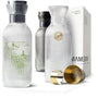 MAMEIDO Wasserkaraffe 1,5 l Glaskaraffe mit Ausgiesser und Sieb – geriffeltes mundgeblasenes Glas