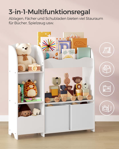 SONGMICS Bücherregal Kinder GKR042W01 - Wolkenweiss, 2 Boxen