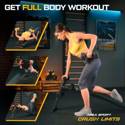 TREX SPORT TX-050B Sit Up Bank – klappbar Hantelbank