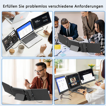 Triple Laptop Screen Extender Tragbarer Monitor – 14'' FHD