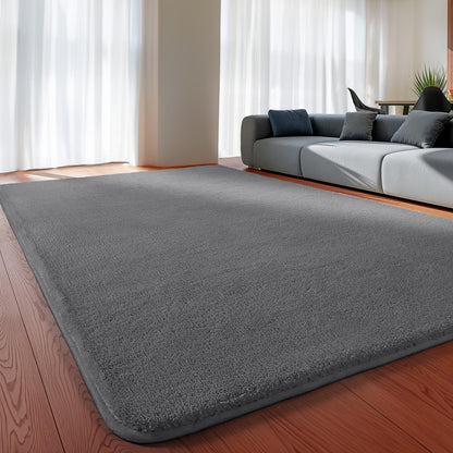 Sour Lemon Wohnzimmerteppich Kurzflorig Waschbar Grau 240x300 cm