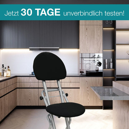 ELONEO Sitz-Stehhilfe mit Bügel höhenverstellbar - Silber