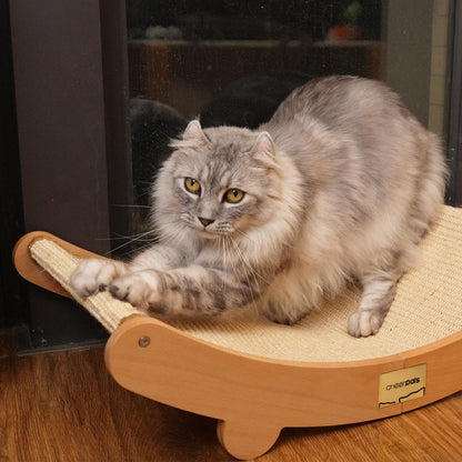 CheerPals Kratzbrett für Katzen aus Sisal und Buchenholz, 60x35x15 cm