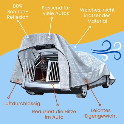 Petgold UV-Schattennetz Auto 3x4 m – Aludecke mit Ösen, Hitzeschutz