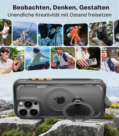 TORRAS Ostand Q3 Air Hülle für iPhone 16 Pro Max, MagSafe, Schwarz