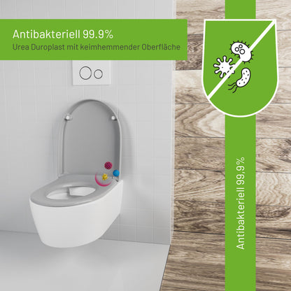 LUVETT® Toilettendeckel D-Form mit Absenkautomatik - Manhattan Grau
