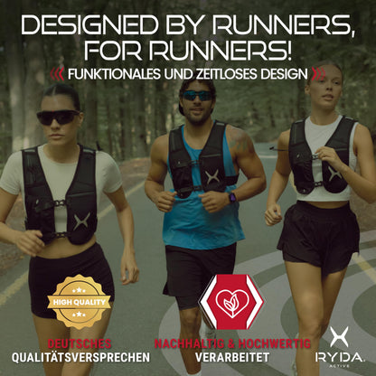 RYDA ACTIVE Laufweste Damen & Herren mit wasserdichter Handytasche