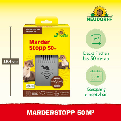 Neudorff MarderStopp Marderabwehr 50m² batteriebetrieben