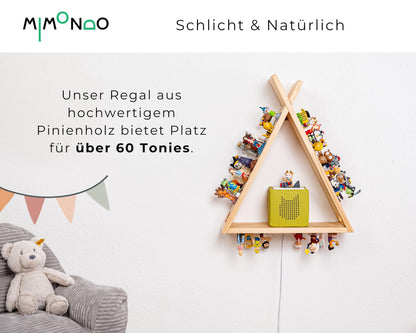 MIMONDO Tonieregal für 60 Tonies aus Holz - Stehend & Hängend