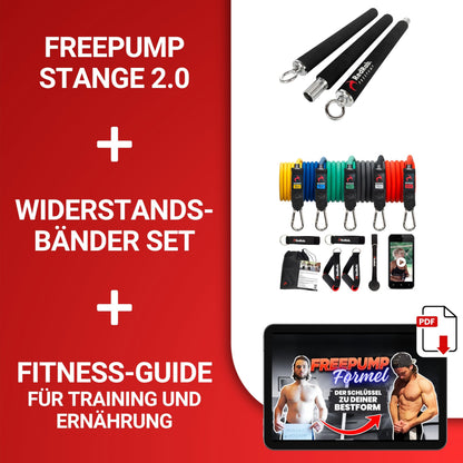 RED RAB Smart Workout Bar Fitness Stange Set – 5 Widerstandsbänder