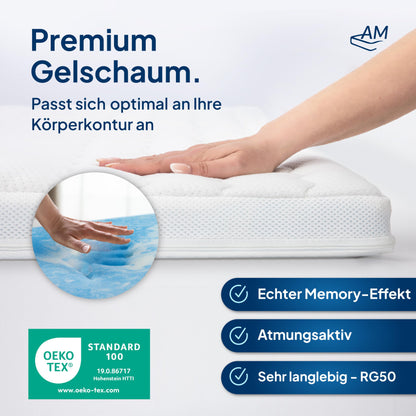 Premium Gelschaum-Topper RG 50 Lyocell – 140x200 Made in Germany