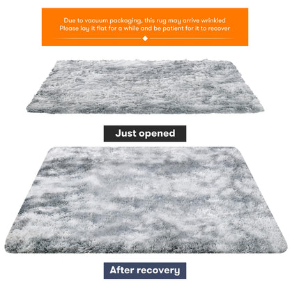 JOJOSEE Hochflor Teppich Wohnzimmer - 200x300 cm Hellgrau