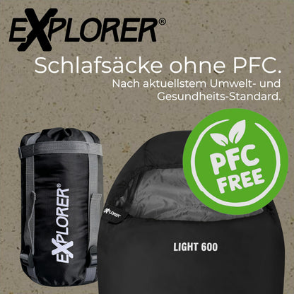 EXPLORER Light 600 Mumienschlafsack, Sommer, 700 g, 210 x 75 cm