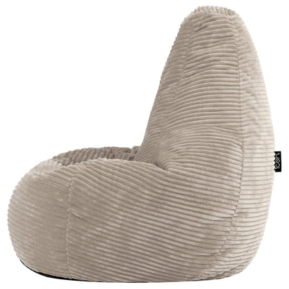 Icon Dalton Kinder Sitzsack - Flauschiger Cord Beige mit Füllung