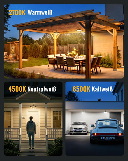 FabStyl Solar Hängeleuchte FSP3 mit Bewegungsmelder, 4000 lm