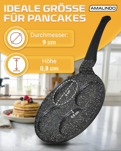 Amalindo Pancake Pfanne 4 Loch, Ø 26 cm, Induktion, Antihaft