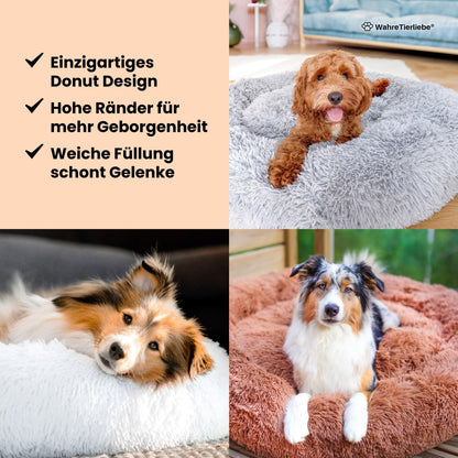 Wahre Tierliebe Hundebett Donut XL 120cm - Dunkelgrau