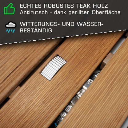 @tec Teak Gartendusche Mobile Bodendusche Eckig 70x55cm
