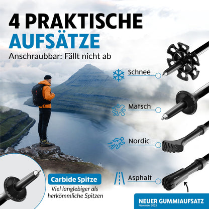 Terra Peak Wanderstöcke Teleskop Aluminium verstellbar mit Korkgriff