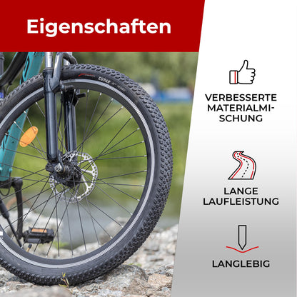Fincci Cupar Fahrradreifen 26 x 2,125 Zoll faltbar mit 2 Schläuchen