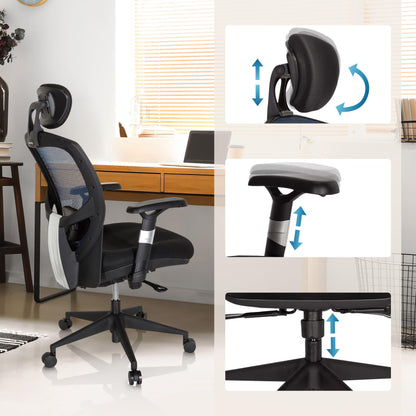 hjh OFFICE Venus Base Profi Bürostuhl Stoff/Netz Blau 657110